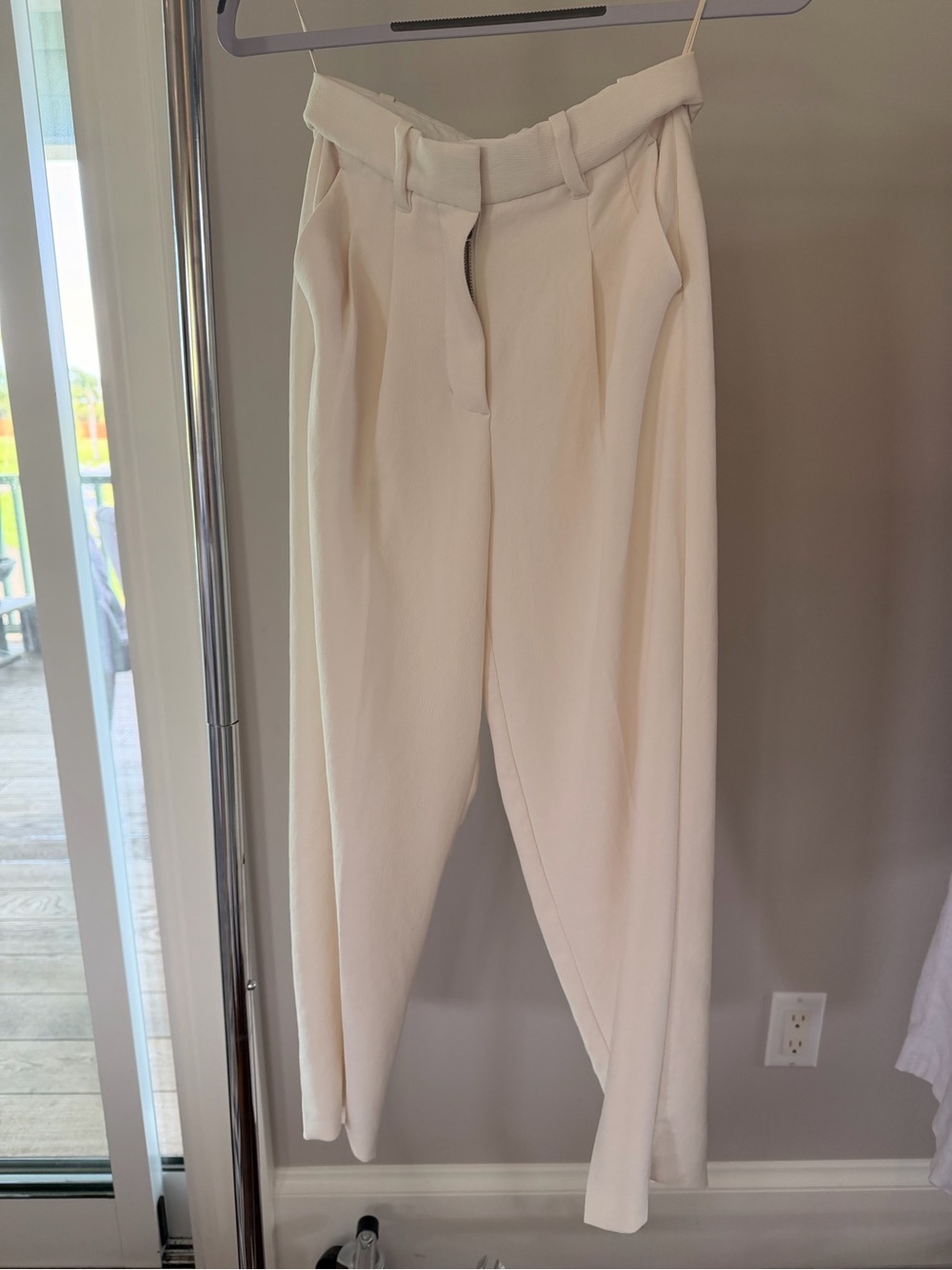 Wilfred Cream High-Waist Pleated Trousers